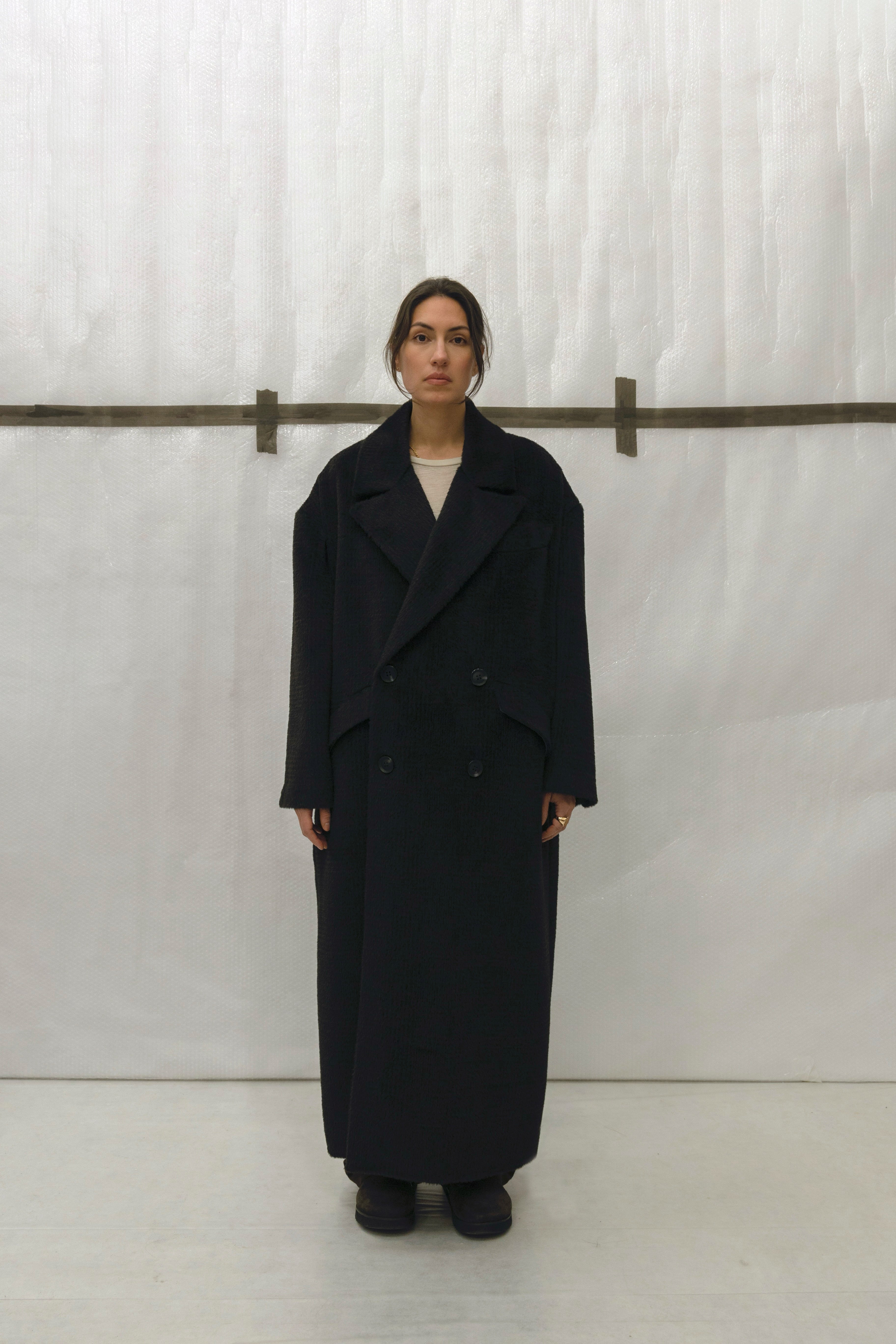 Double-Breasted Oversized Coat