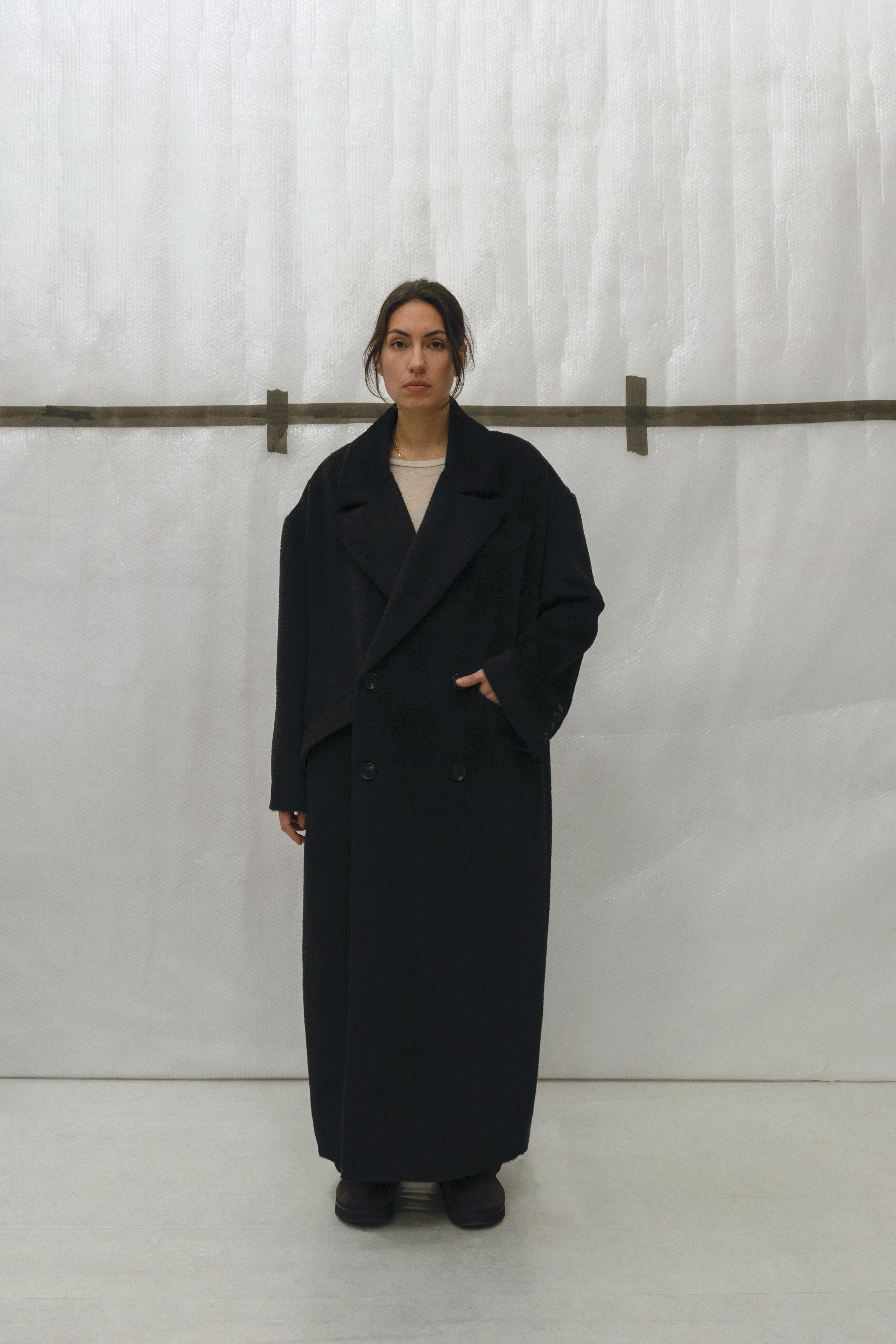 Double-Breasted Oversized Coat