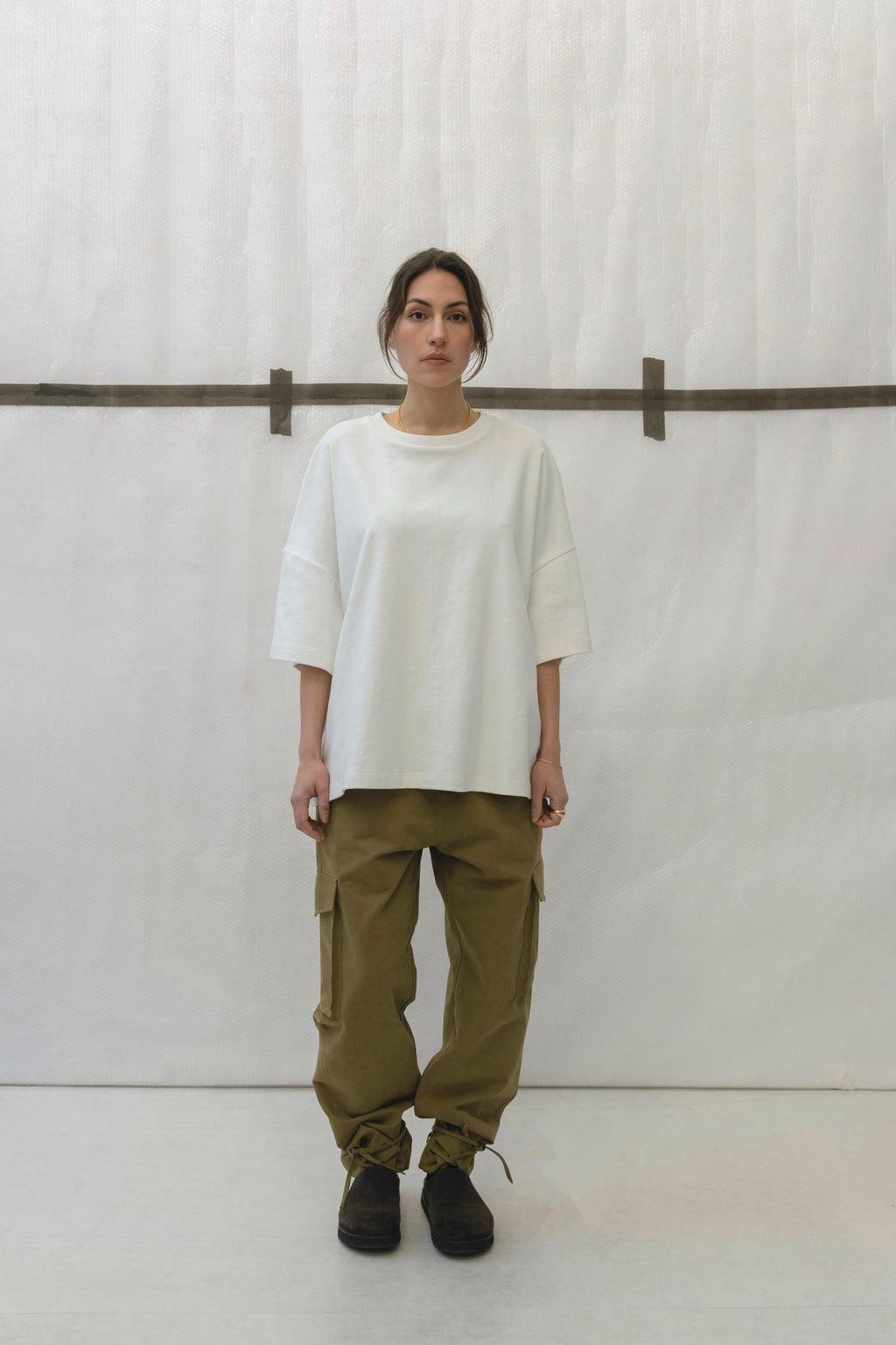 Classic ribbed sweater with short sleeves